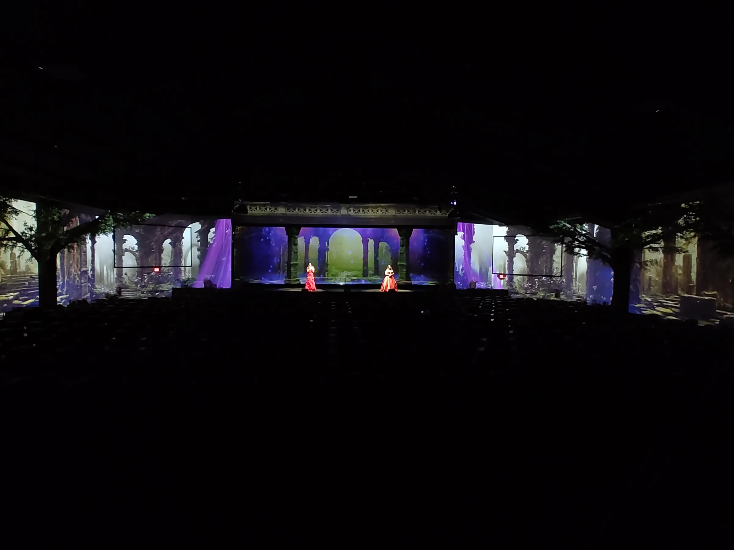a train on the tracks at night
